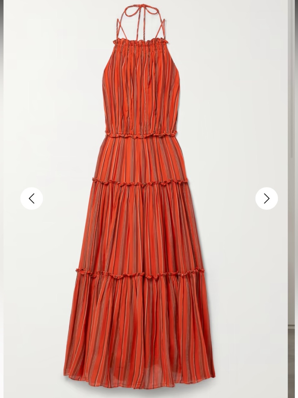 Ulla Johnson Giulietta Orange Stripe Maxi Dress